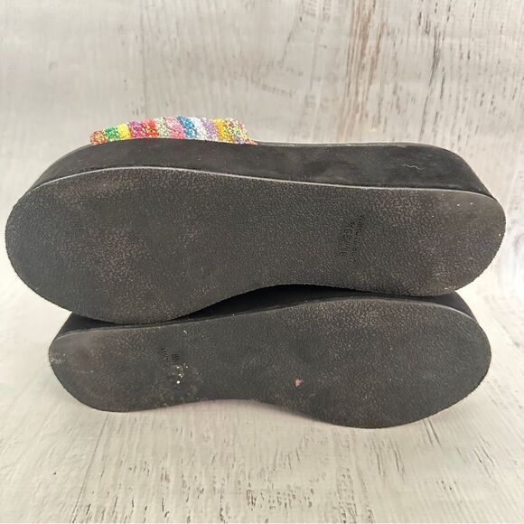 Jessica Simpson rainbow sparkle glitter trivia platform sandal Sz 8 - Picture 7 of 7